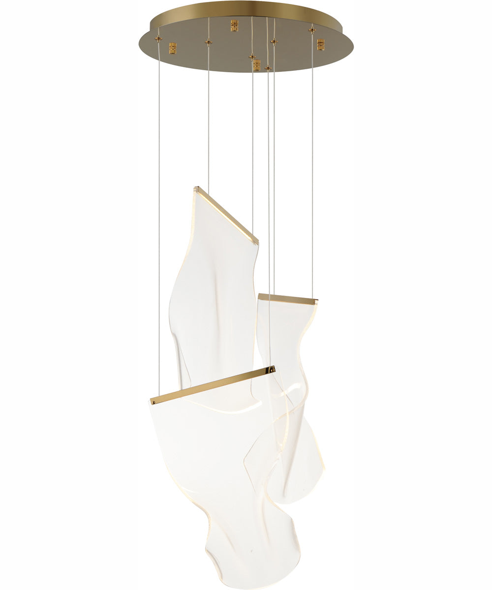 Rinkle 3-Light LED Multi Pendant French Gold