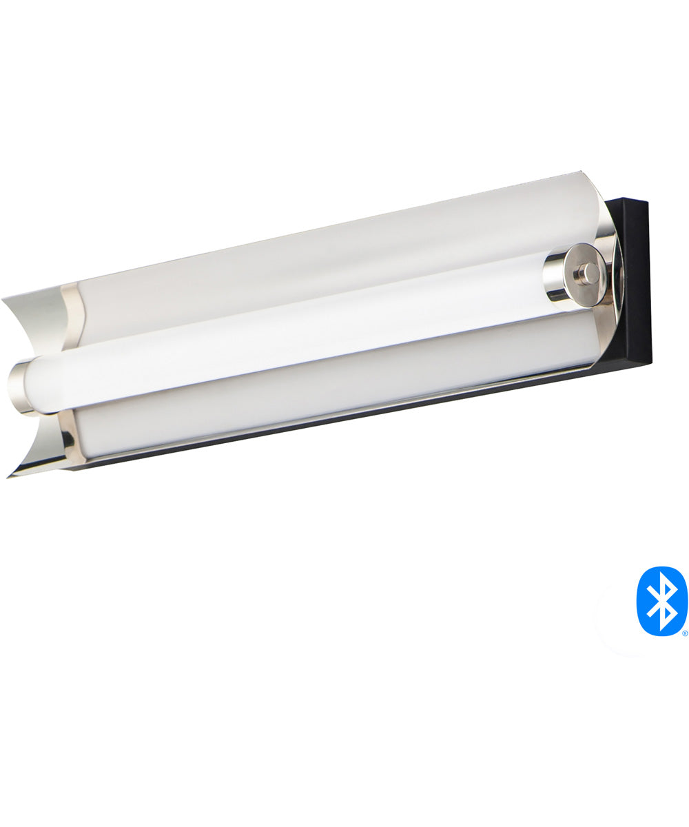 24"W Reflect LED Bath Vanity Black / Polished Nickel