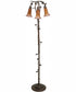 58" High Amber/Purple Tiffany Pond Lily 3 Light Floor Lamp