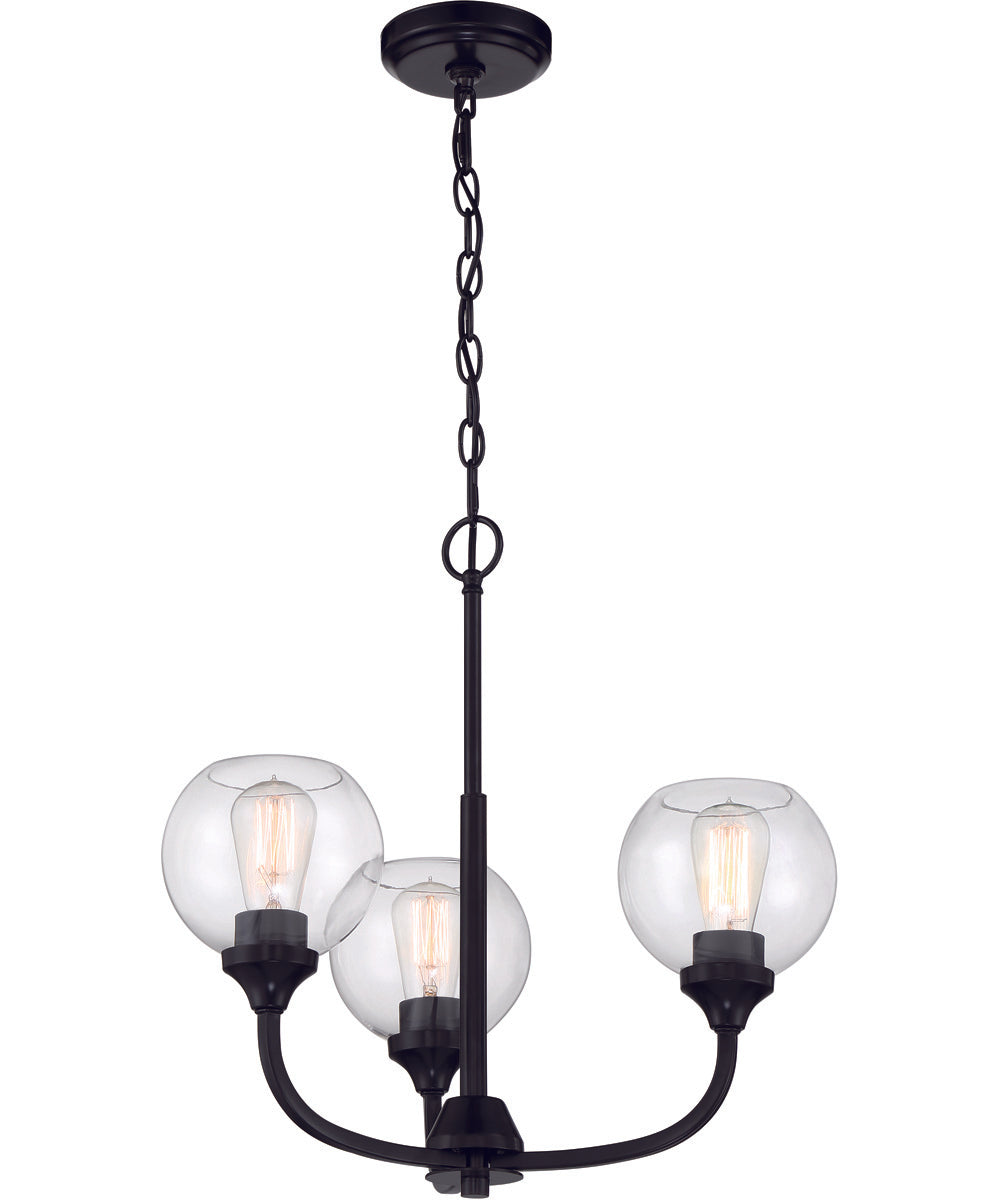 Glenda 3-Light Chandelier Flat Black