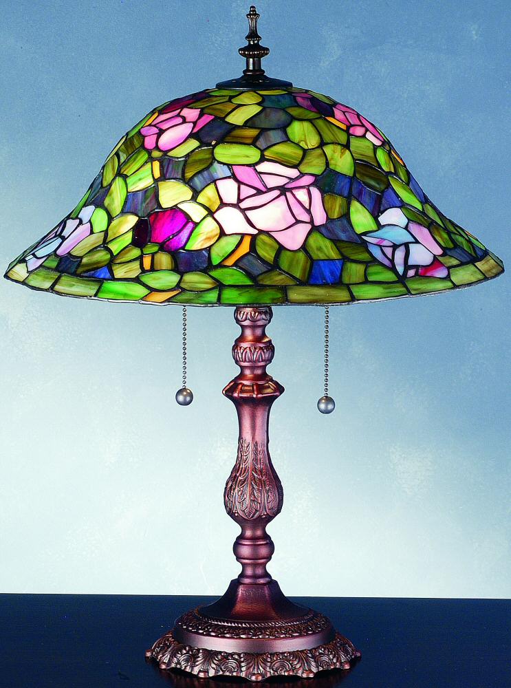 Meyda Tiffany 2-Light Rose Bus Table Lamp 28406