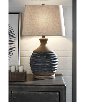 28"H Medlin Paper Table Lamp (1/CN) Gray/Beige