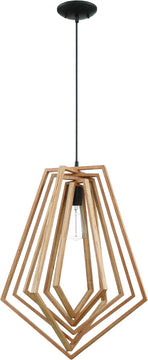 19"W Gem 1-Light Pendant Light Espresso