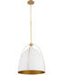 3-light Pendant Studio White w/ Aged Brass