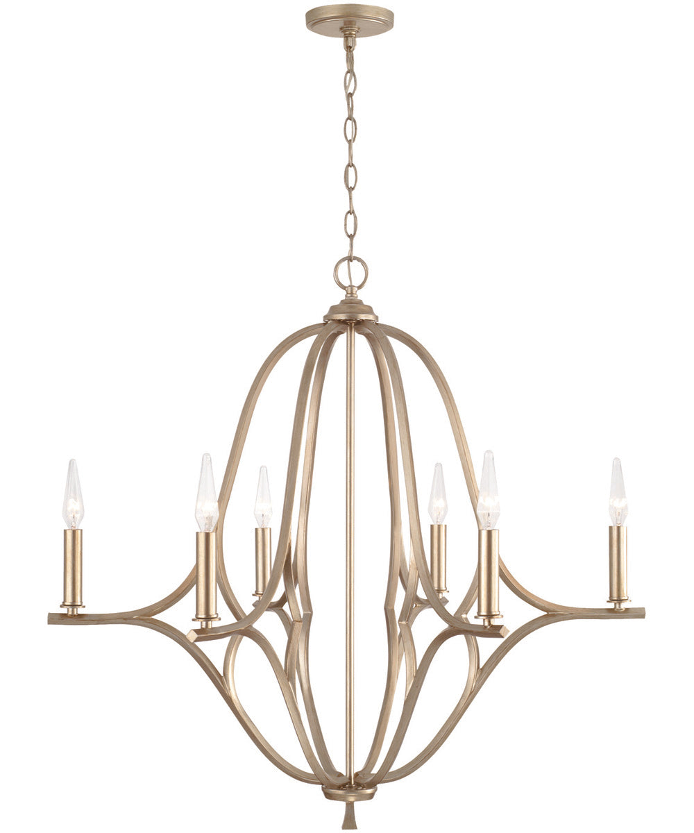 Claire 6-Light Chandelier Brushed Champagne