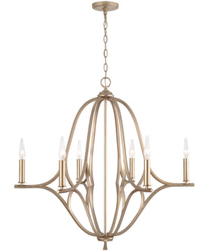 Claire 6-Light Chandelier Brushed Champagne