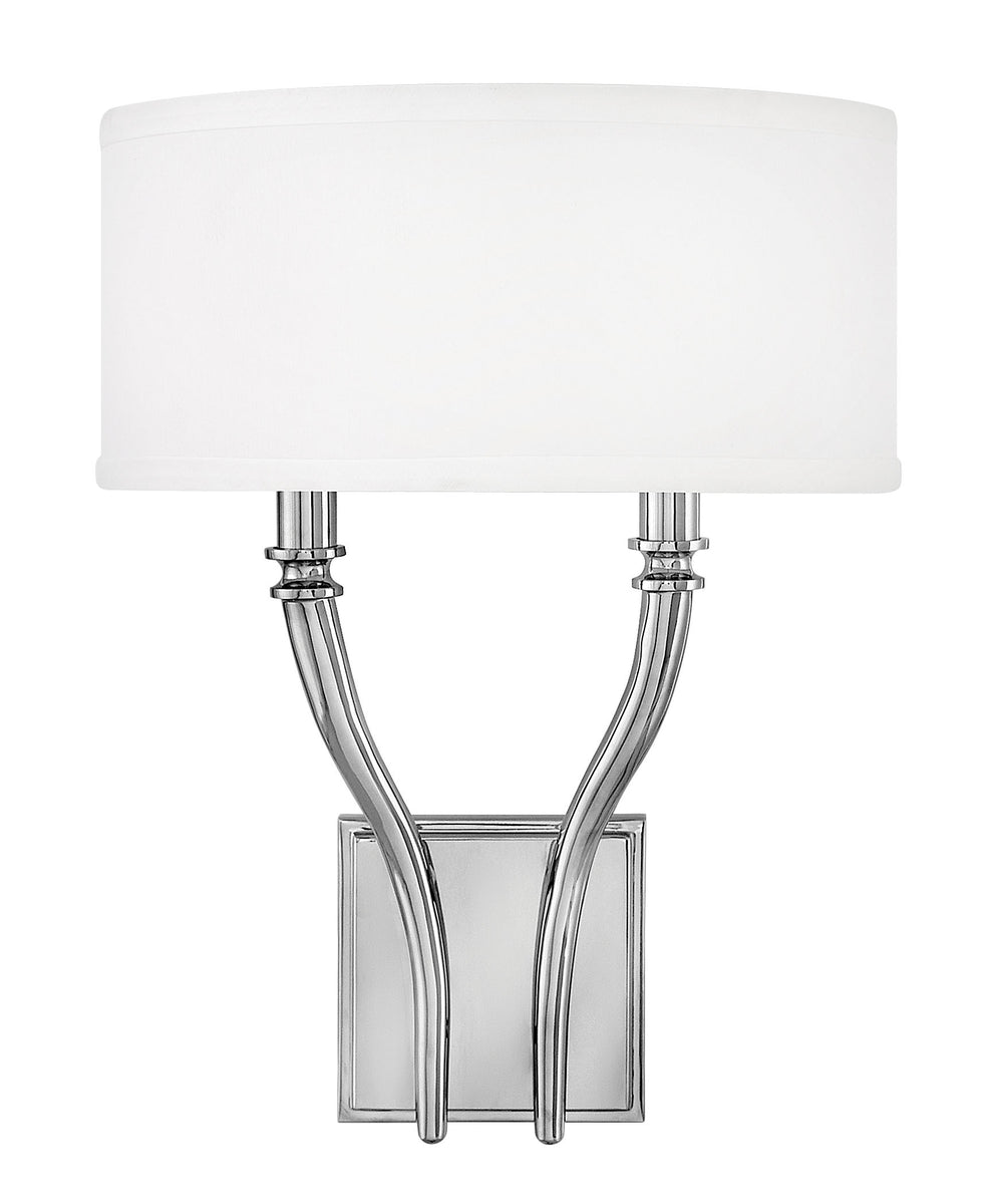 12"W Surrey 2-Light Two Light Sconce in Polished Nickel