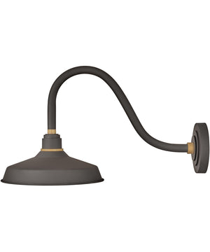 1-Light Medium Gooseneck Outdoor Barn Light in Museum Bronze