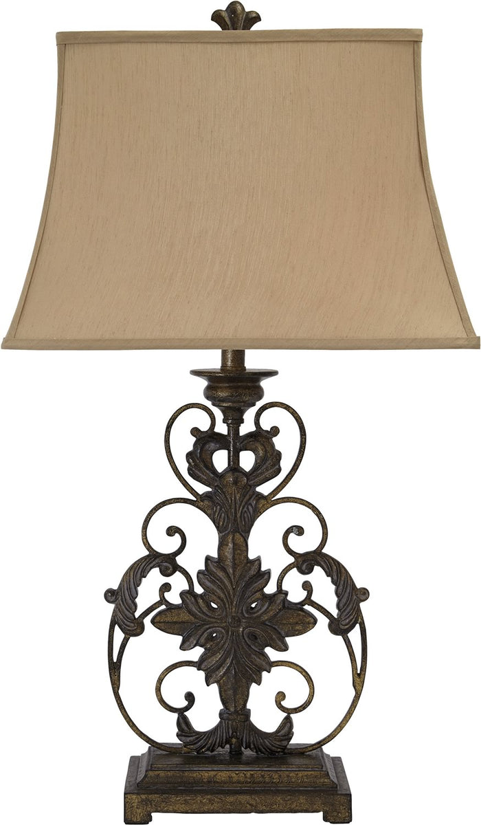 34"H 1-Light 3-Way Table Lamp Gold