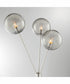 Lancy 3-Light 3-Light Floor Lamp Brushed Nickel/Smoke Glass