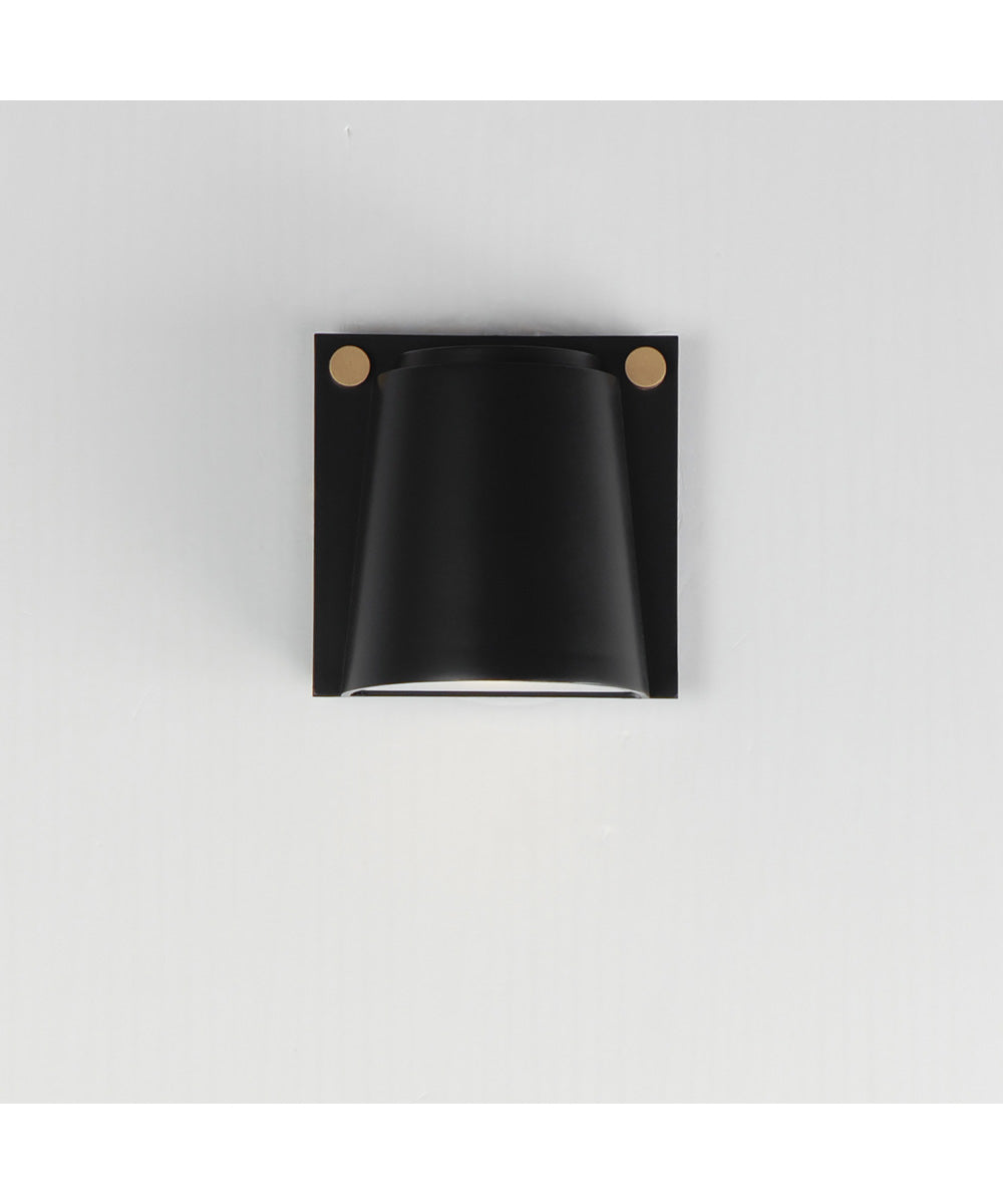 Rivet VX Small LED Outdoor Sconce Black / Antique Brass