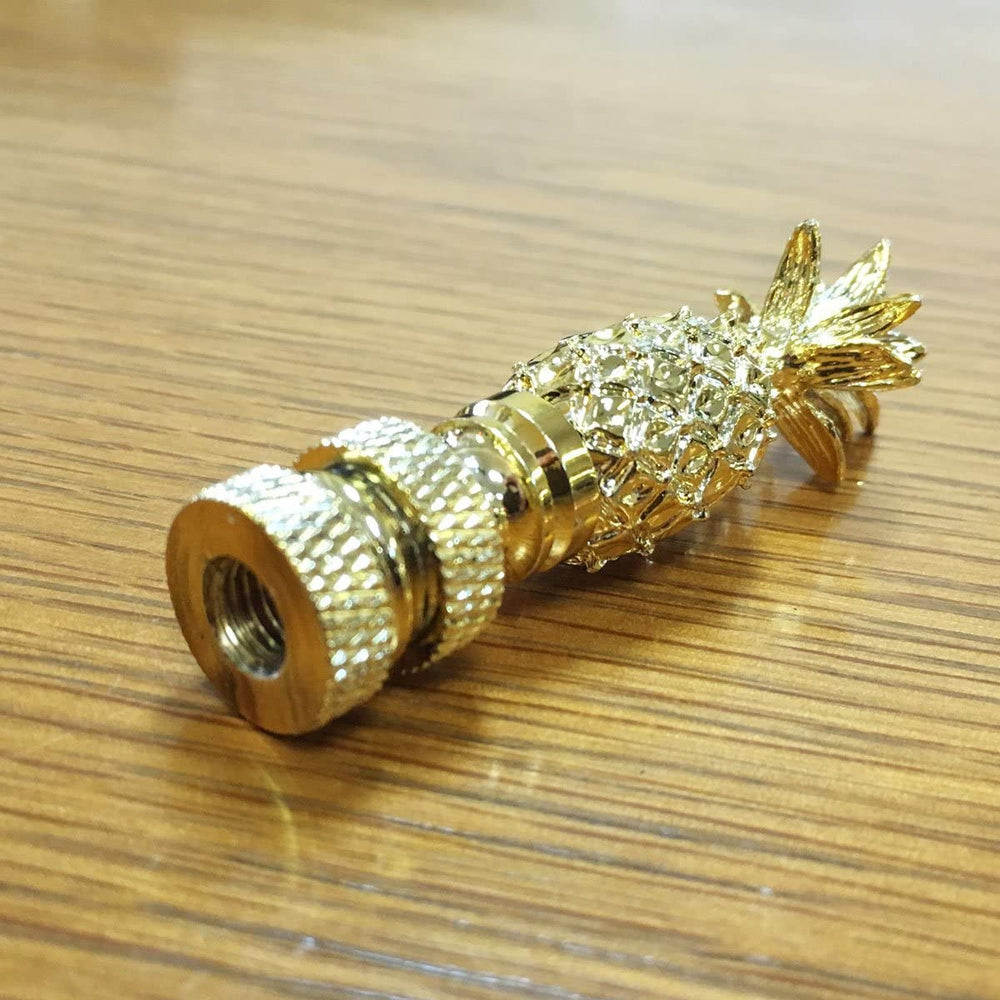 2.5" Royal Designs Vintage Pineapple Lamp Finial for Lamp Shade- Polished Brass Set of 2