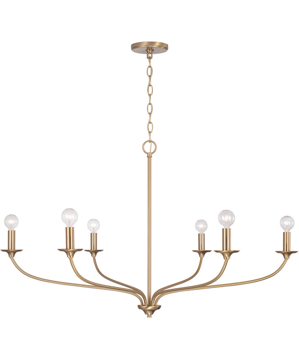 Dolan 6-Light Chandelier Matte Brass