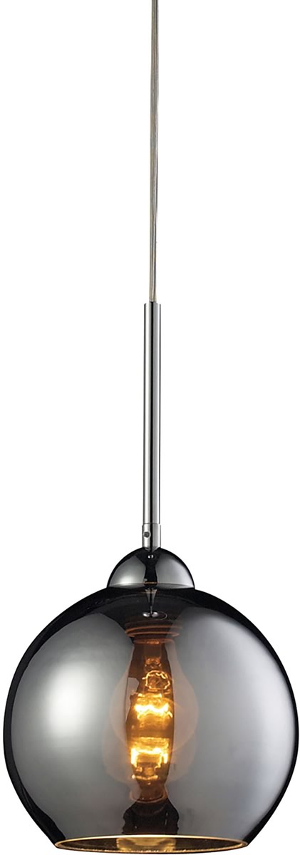 8"W Cassandra 1-Light Pendant Polished Chrome/Chrome Glass
