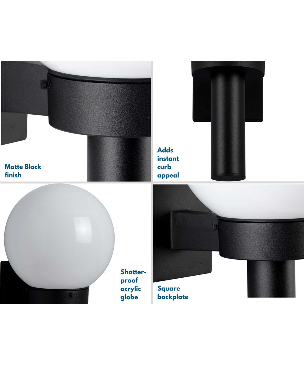 Acrylic Globe 1-Light Wall Lantern Matte Black