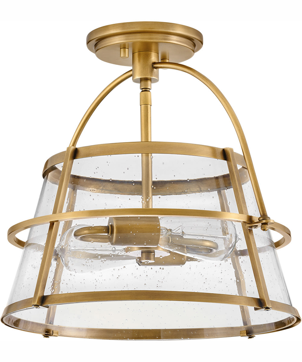 Tournon 2-Light Medium Semi-Flush Mount in Heritage Brass