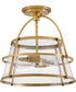 Tournon 2-Light Medium Semi-Flush Mount in Heritage Brass