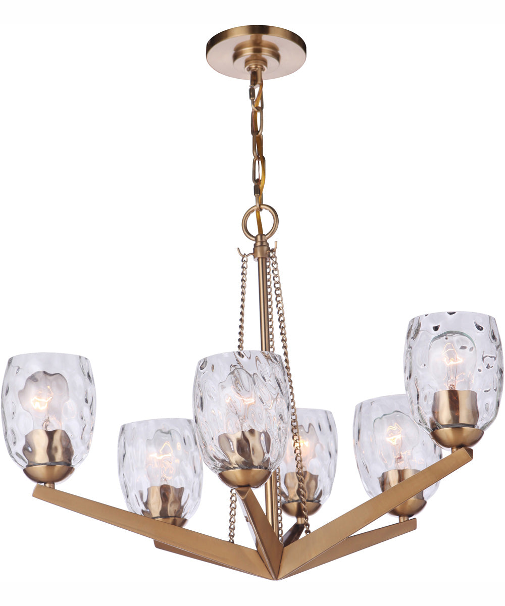 Guiding Star 6-Light Chandelier Satin Brass