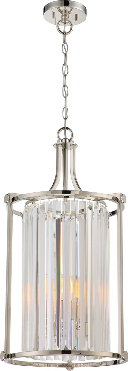 15"W Krys 4-Light Pendant Polished Nickel