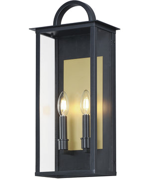 Manchester Medium 2-Light Outdoor Wall Sconce Black