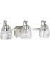 Anjoux 3-Light Clear Water Glass Luxe Bath Vanity Light Silver Ridge