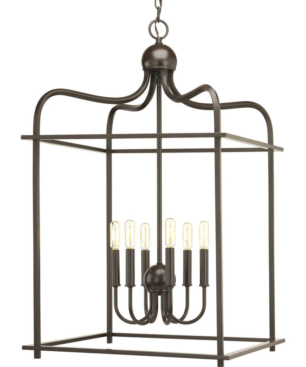 Assembly Hall 6-Light Coastal Pendant Light Antique Bronze