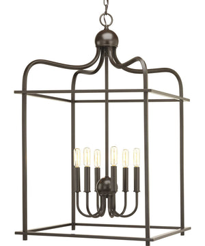 Assembly Hall 6-Light Coastal Pendant Light Antique Bronze
