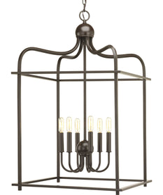 Assembly Hall 6-Light Coastal Pendant Light Antique Bronze