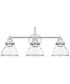 Baxter 3-Light Vanity In Chrome With Clear Glass