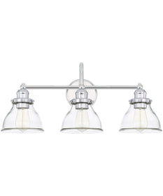 Baxter 3-Light Vanity In Chrome With Clear Glass