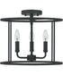 Abner 3-light Semi Flush Mount Matte Black