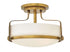 15"W Harper 3-Light Semi Flush Mount in Heritage Brass