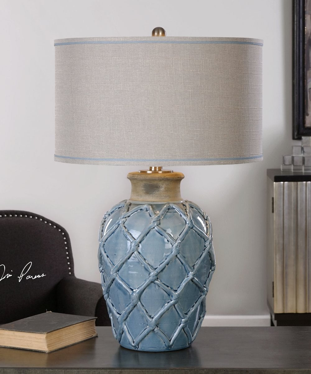 30"H Parterre Pale Blue Table Lamp