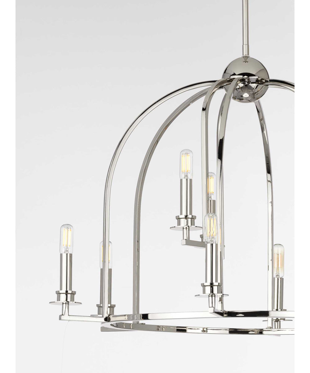 Seneca 9-Light Farmhouse Chandelier Light Polished Nickel
