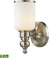 5"W Bristol Way 1-Light LED Vanity Brushed Nickel/Opal White Glass