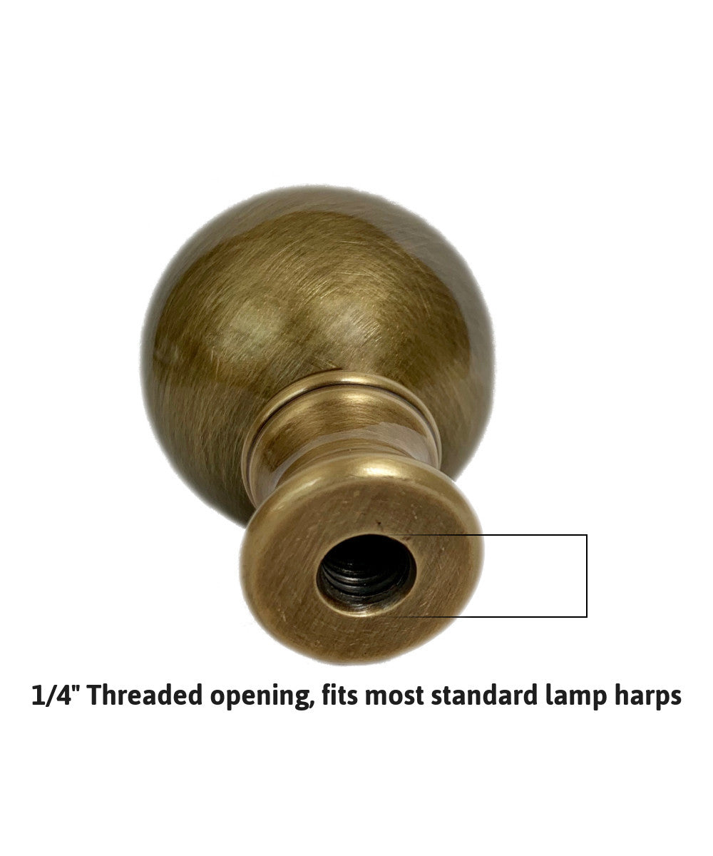 Sphere Lamp Finial Antique Brass 1.75"h
