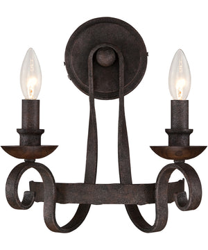 Noble Small 2-light Wall Sconce Rustic Black