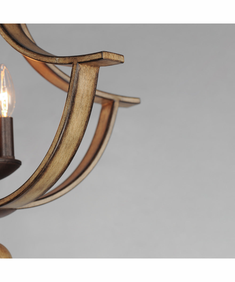 Basque 3-Light Semi-Flush Mount Driftwood/Anthracite