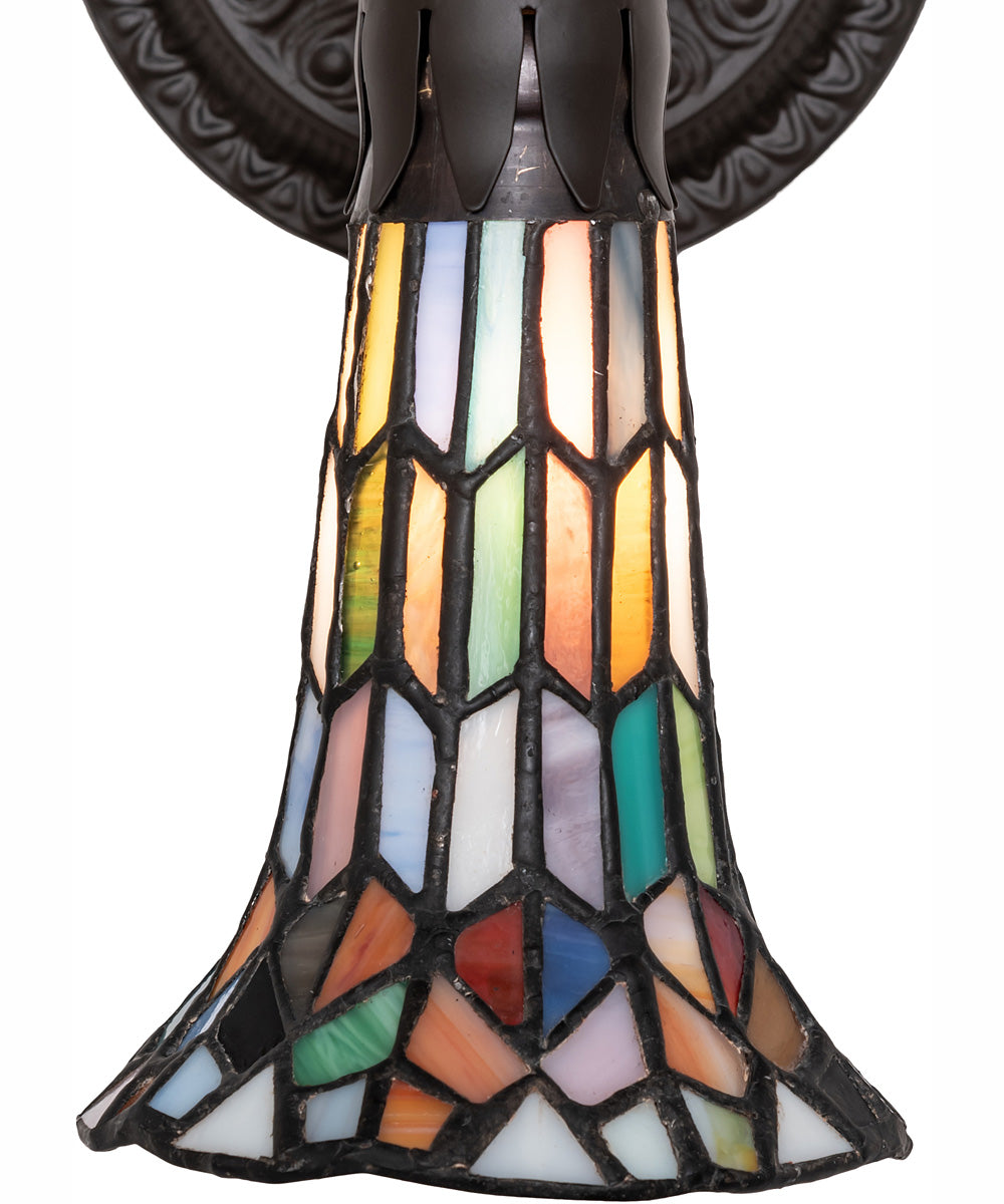 5.5" Wide Stained Glass Pond Lily Wall Sconce
