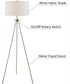 Tullio 1-Light 3Pcs Floor & Table Lamp Set Brushed Nickel/White Shade
