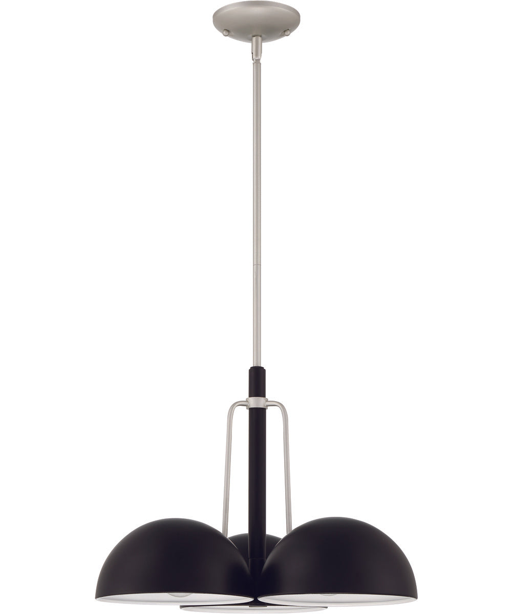 Kahn 3-Light Chandelier Midnight / Satin Aluminum