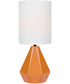 Mason 1-Light Mini Table Lamp Orange Ceramichrome/ White Linen Shade