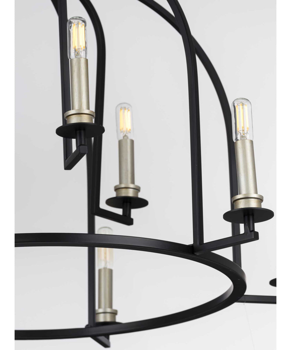 Seneca 9-Light Farmhouse Chandelier Light Matte Black