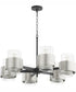 Epsilon 6-light Chandelier Textured Black w/ Satin Nickel