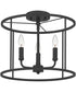 Abner 3-light Semi Flush Mount Matte Black