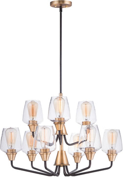 27"W Goblet 9-Light Chandelier Bronze / Antique Brass