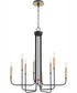 Hope 8-light Chandelier Textured Black w/ Aged Brass