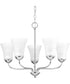 Classic 5-Light Etched Glass Traditional Chandelier Light Polished Chrome