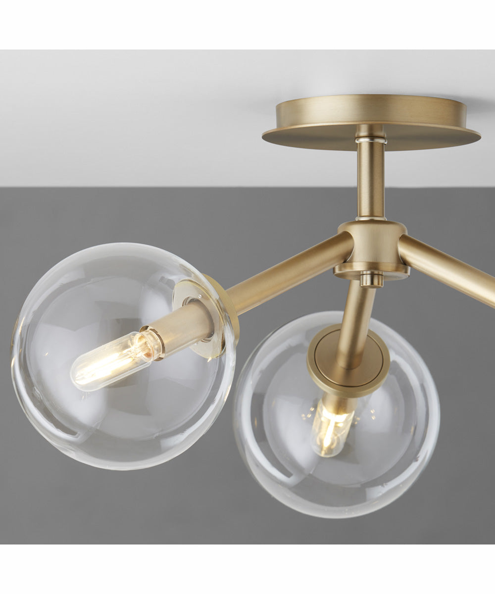 Rovi 3-light Ceiling Flush Mount Aged Brass