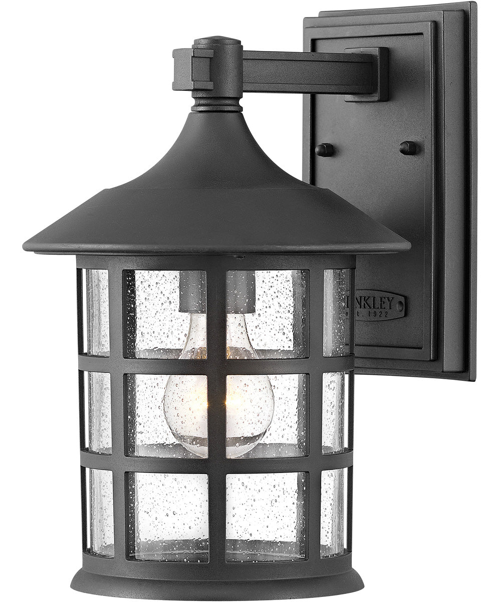 Freeport Coastal Elements 1-Light Medium Outdoor Wall Mount Lantern in Textured Black